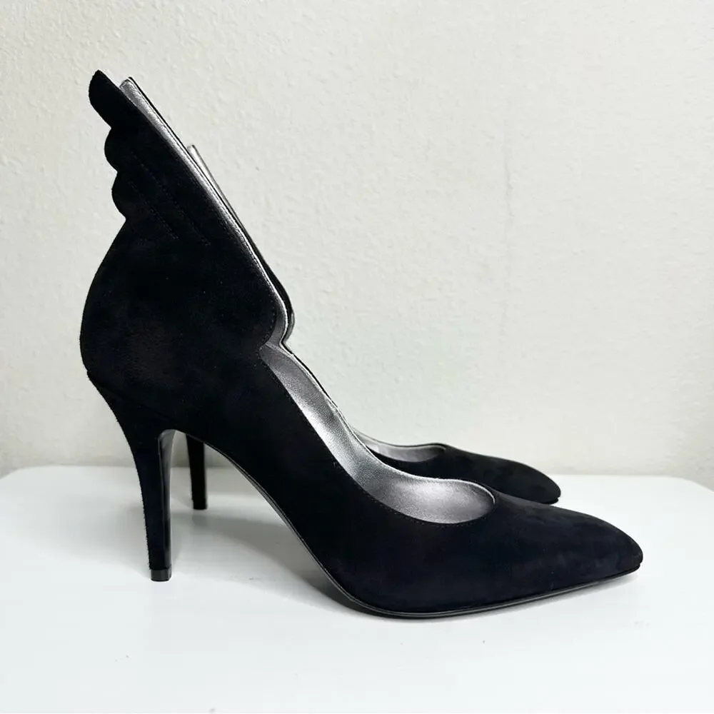 HERMES Victoire 90 Pumps Black Suede Heels Size 37 - Picture 2 of 11